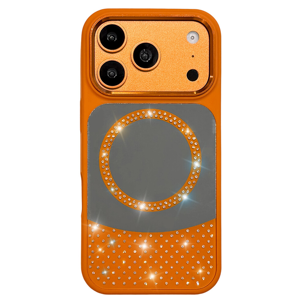 (Orange) For Iphone 17 Pro Max Magnetic Case Mirror Surface Tpu + Pc Shockproof Phone Cover Compatible With Magsafe Orange 6914296630695