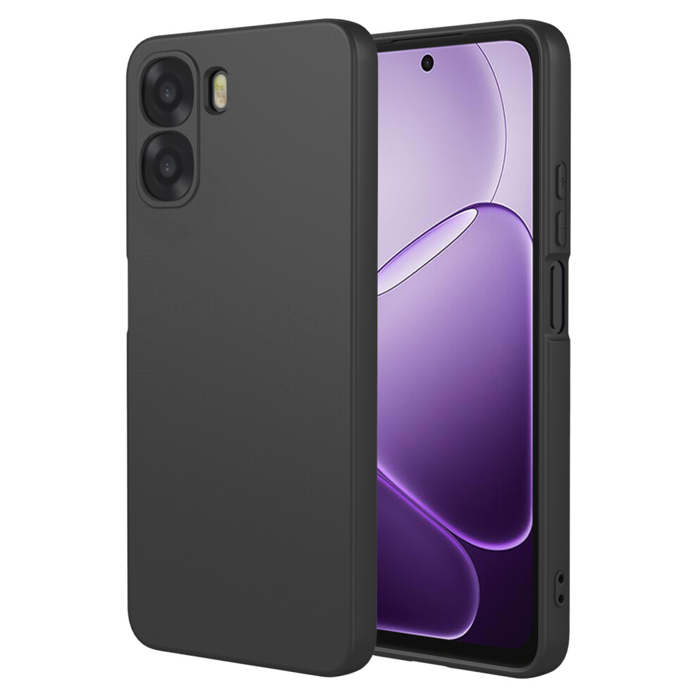 (Black) Phone Case For Oppo A6x 5G / A6x 4G Liquid Silicone Feel Soft Tpu Protective Phone Cover Black 6914291119768