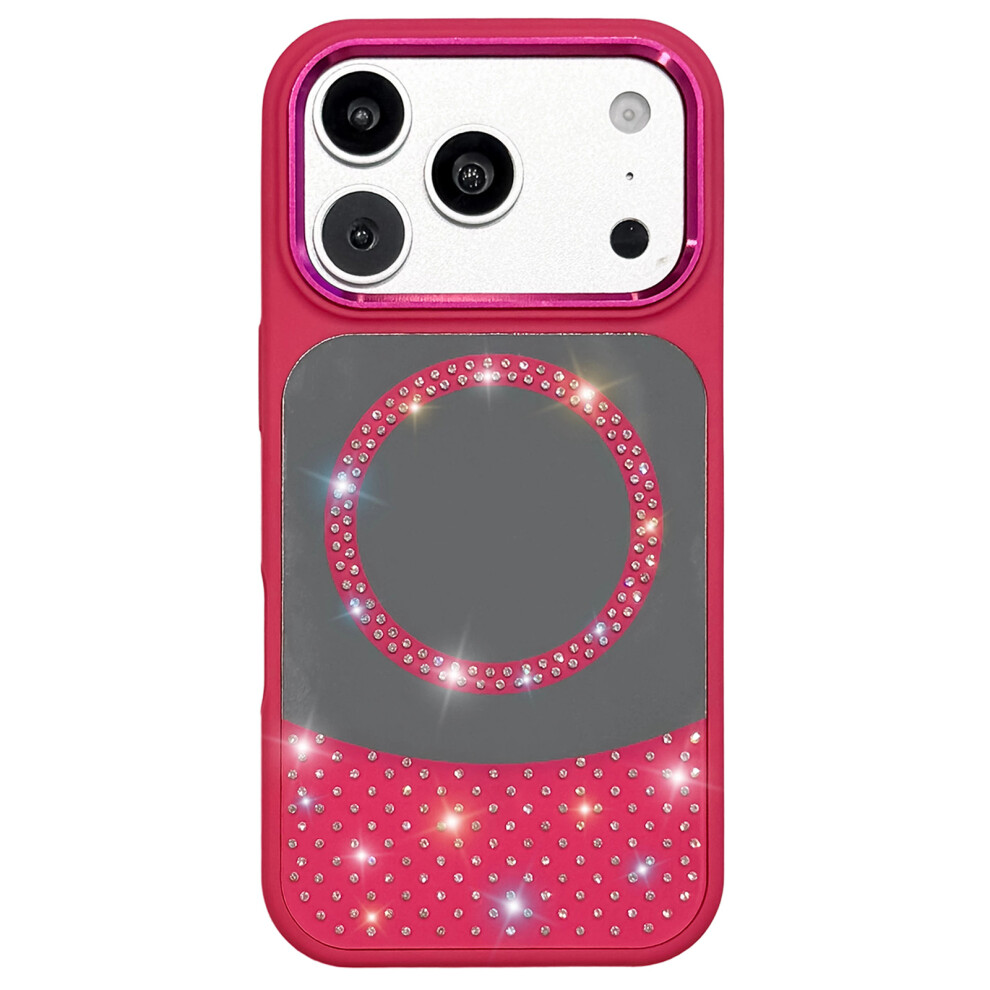 (Rose) For Iphone 17 Pro Max Magnetic Case Mirror Surface Tpu + Pc Shockproof Phone Cover Compatible With Magsafe 6914293694713
