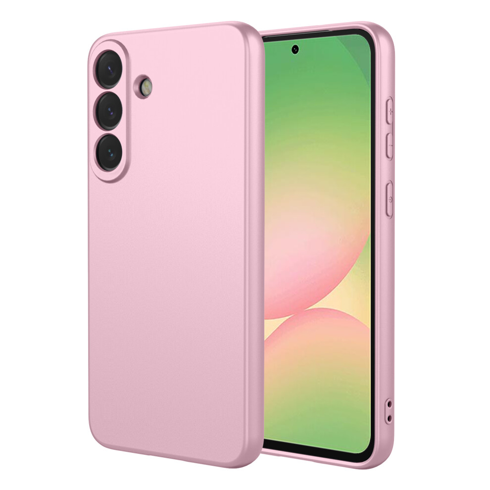 (Pink) For Samsung Galaxy A57 5G Case Liquid Silicone Feel Soft TPU Protective Phone Cover