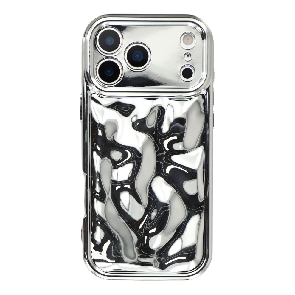 (Silver) For Iphone 17 Pro Case Electroplated Tpu Shell Meteorite Texture Phone Cover Silver 6914295301367
