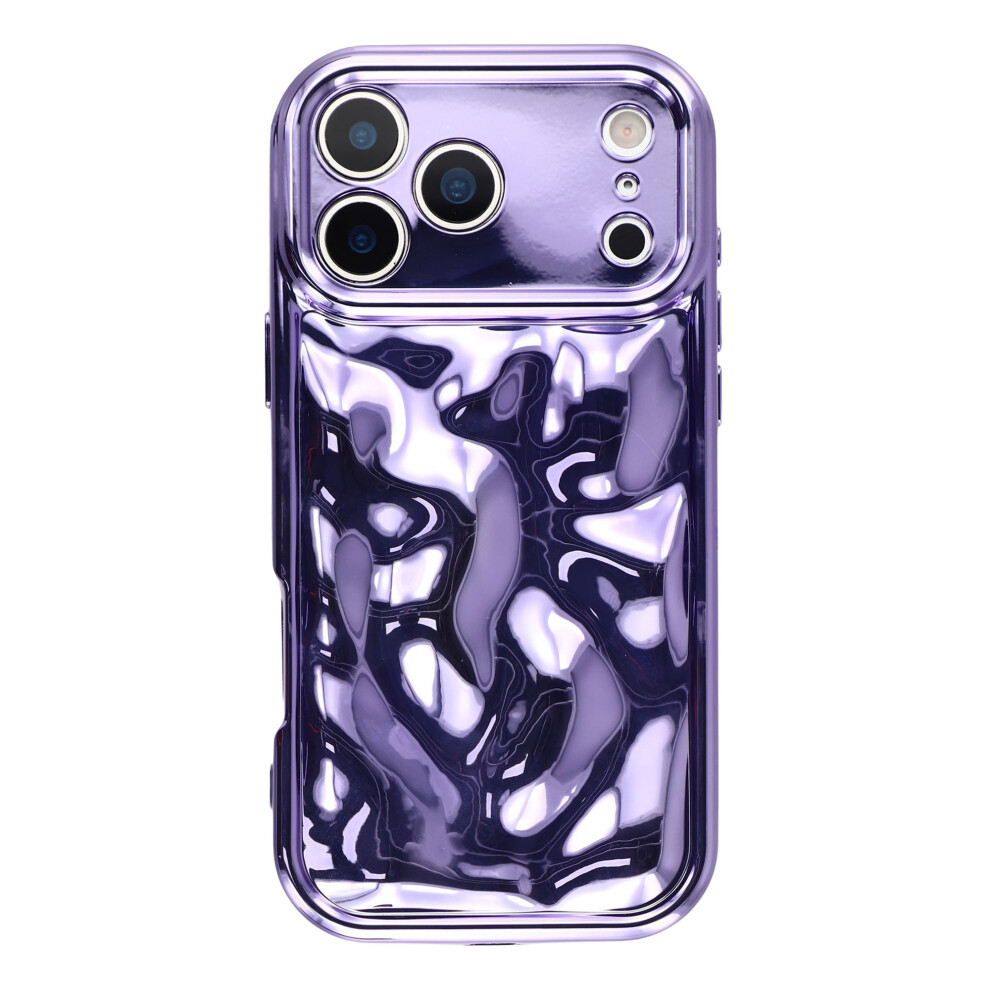 (Purple) For Iphone 17 Pro Case Electroplated Tpu Shell Meteorite Texture Phone Cover Purple 6914296507317
