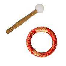 Handgemaakte houten klankschaalhouder, standaard kombasis-Rood