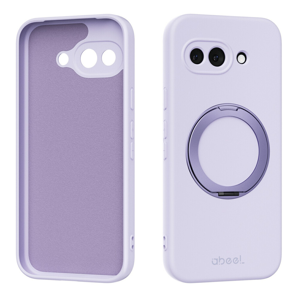 (Purple) For Google Pixel 9A Magnetic Case Kickstand Skin Touch Liquid Silicone Phone Cover Purple 6914298543818