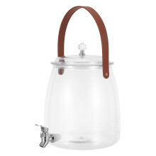 9L Clear Plastic Cold Beverage Dispenser with Tap Portable Fridge Jug