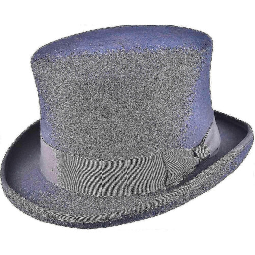(M, Navy) Hand Made Wool Top Hat Satin Lined Small To Xxl-