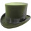 (M, Olive) Hand Made Wool Top Hat Satin Lined Small To Xxl- 1