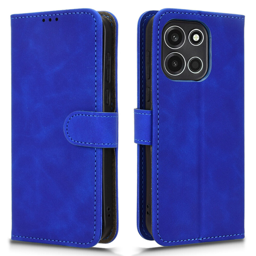 (Blue) For Oneplus Turbo 6 5G Leather Case Skin Feel Anti Drop Wallet Stand Flip Phone Cover Blue 6914295327916