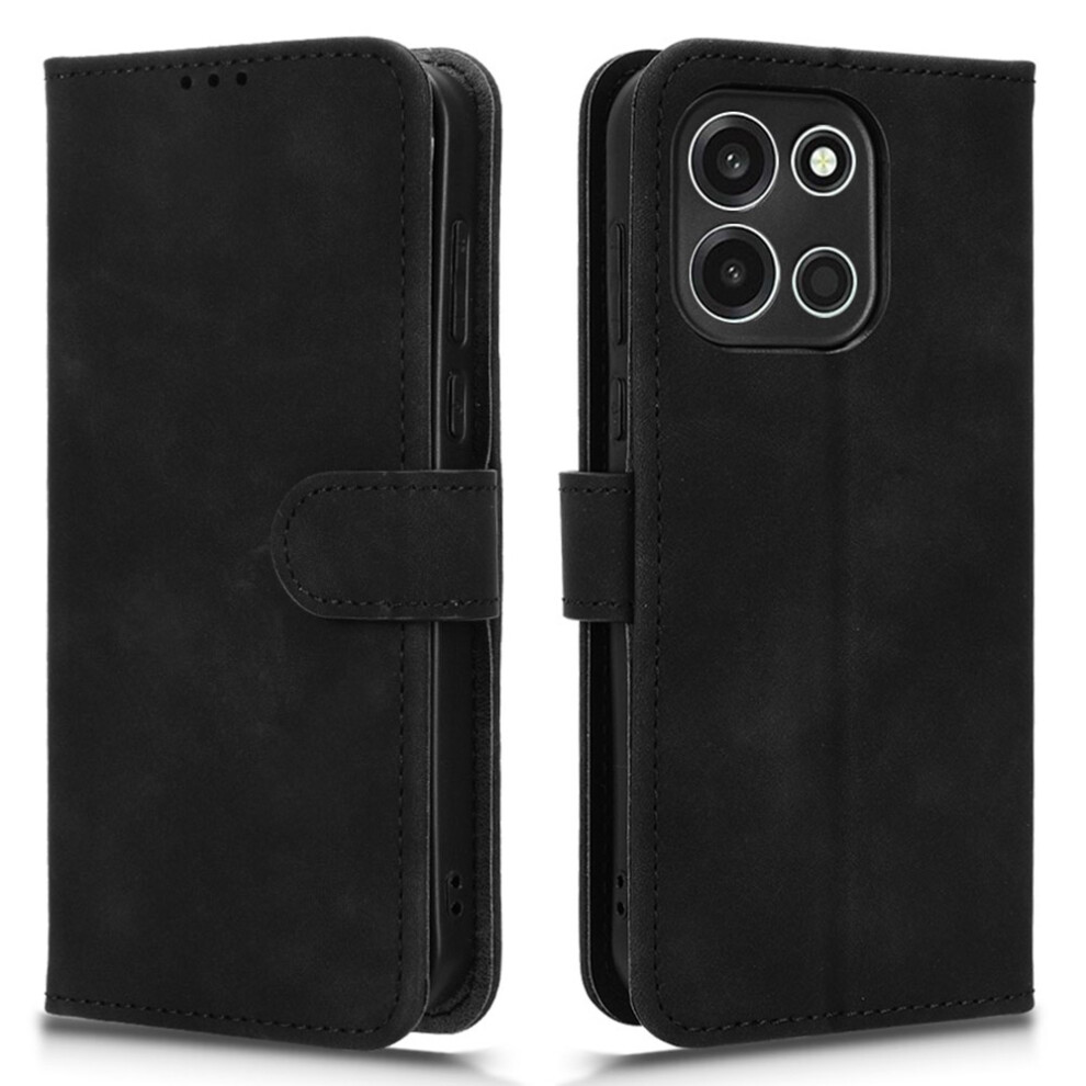 (Black) For Oneplus Turbo 6 5G Leather Case Skin Feel Anti Drop Wallet Stand Flip Phone Cover Black 6914297176840