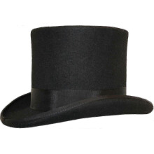 (S, Black) Hand Made Wool Top Hat Satin Lined Small To Xxl-
