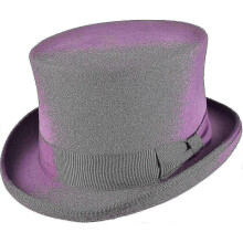 (M, Purple) Hand Made Wool Top Hat Satin Lined Small To Xxl-