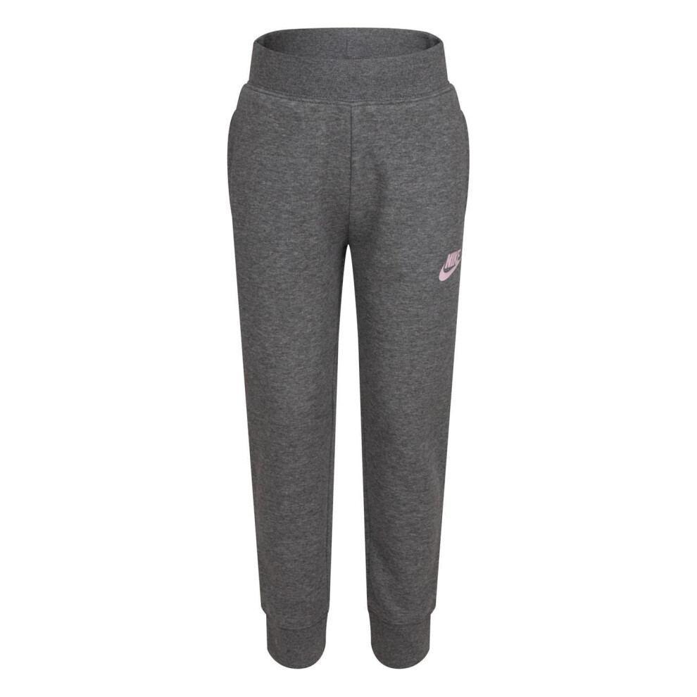 Nike (4-5 Years, Carbon Heather) Girls Fleece Logo Jogging Bottoms Multicoloured