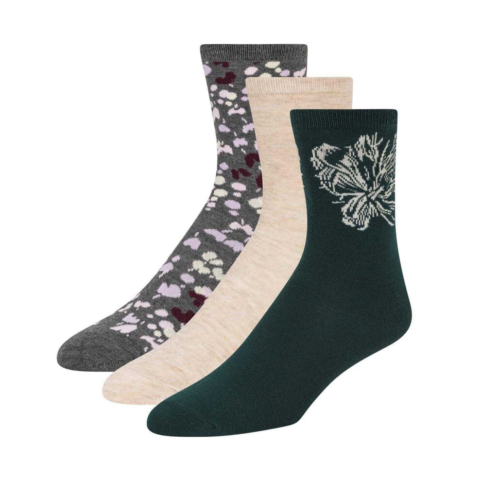 Ted Baker Womens/Ladies Floral Long Crew Socks (Pack Of 3)
