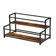 Organizador Xarope Café, Suporte para 10 Garrafas Xarope 2 Níveis para Cafeteria, Suporte para Prateleira Exposição Garrafas Bebidas Alcoólicas,