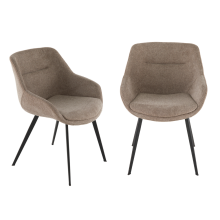 Set of 2 bridge chairs in taupe fabric, 64 cm wide - COLOMBE