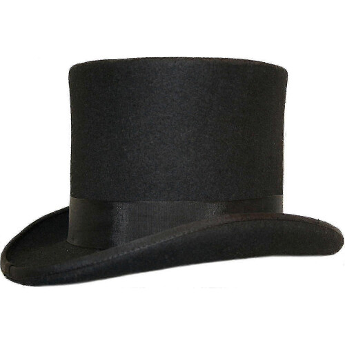 (L, Dark grey) Hand Made Wool Top Hat Satin Lined Small To Xxl-