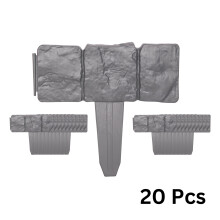 23cm Set of 20 Grey Cobble Stone Effect Garden Edging Border