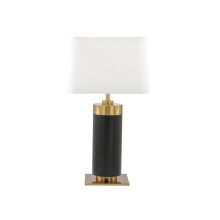 Table lamp in black metal with a gold brass finish, H73 cm - VENDOME