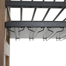Metal wine glass rack, 71 cm long