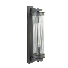 Grey metal and glass tube wall light