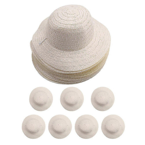 20 Pcs DIY Straw Hat Set Beach Summer Work Farmer Hats