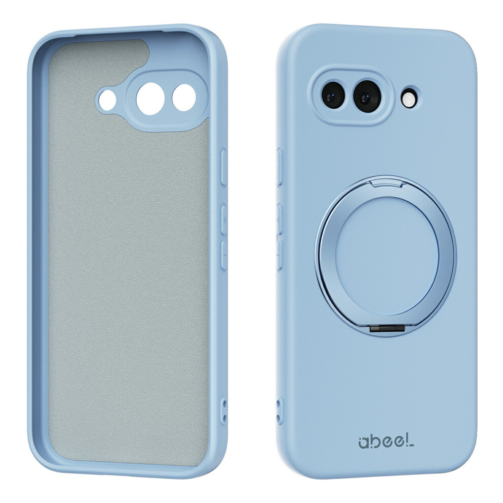 (Sky ) For Google Pixel 9A Magnetic Case Kickstand Skin Touch Liquid Silicone Phone Cover Blue 6914297883601