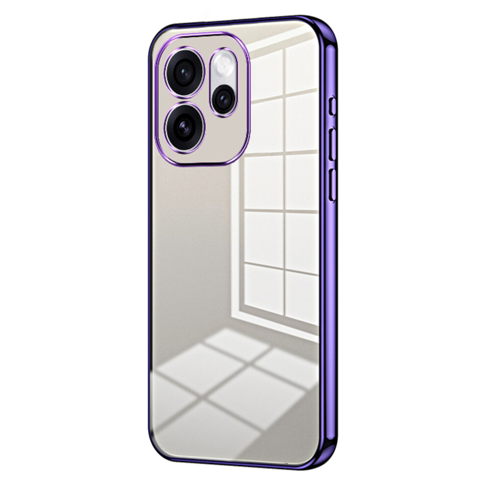 (Purple) Phone Case For Oppo Reno15 Pro 5G (Global) / Reno15 5G (China) Electroplating Frame Soft Tpu Phone Cover Purple 6914296994889