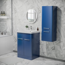 Nes Home 500mm Freestanding Matte Blue Basin Vanity & 350mm Wall Hung Cabinet