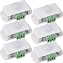 6 Pack 12V 24V PIR Sensor LED Motion Sensor Motion Detector Light  Body Infrared Sensing Motion Timing function