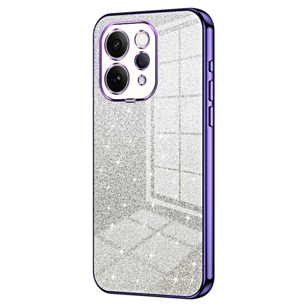 (Purple) For Vivo S50 5G Case Electroplating Gradient Glitter Tpu Phone Cover Purple 6914296620832