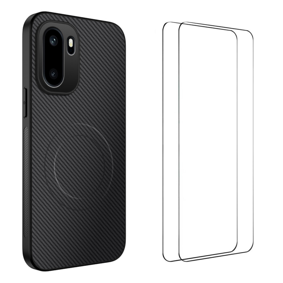 (Black) Wanlonfeng For Oneplus Ace 6T 5G / Oneplus 15R 5G / Oneplus Ace 6 5G Magnetic Case Tq1 Series Carbon Fiber Texture Pc T Black 6914290394920