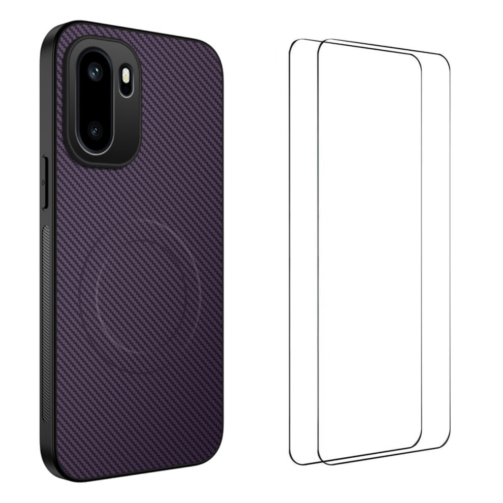 (Purple) Wanlonfeng For Oneplus Ace 6T 5G / Oneplus 15R 5G / Oneplus Ace 6 5G Magnetic Case Tq1 Series Carbon Fiber Texture Pc T Purple 6914299311263