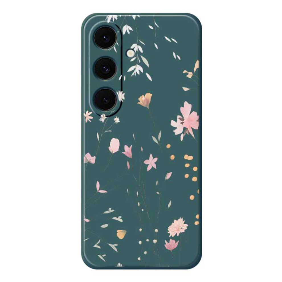 (Green) For Samsung Galaxy A37 5G Case Flower Pattern Printing Straight Edge Tpu Phone Back Cover Green 6914298994399
