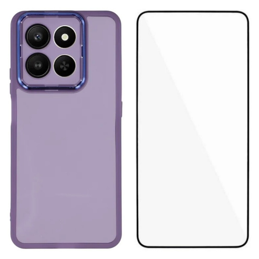 (Purple) Wanlonfeng For Honor 400 Smart 5G / Honor 400 Smart 4G / Honor X7d 4G Tpu Case Dksm Series Electroplated Frame Back Cov Purple 6914291725723