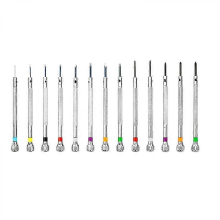 Set di 13 utensili professionali per riparazione orologi con cacciaviti di precisione, per orologiai, custodia compatta