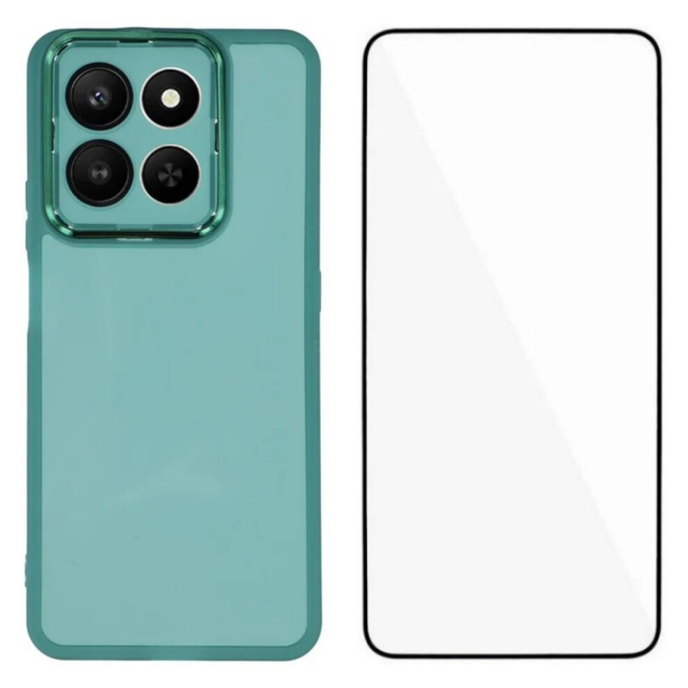 (Army ) Wanlonfeng For Honor 400 Smart 5G / Honor 400 Smart 4G / Honor X7d 4G Tpu Case Dksm Series Electroplated Frame Back Cov Green 6914297593647