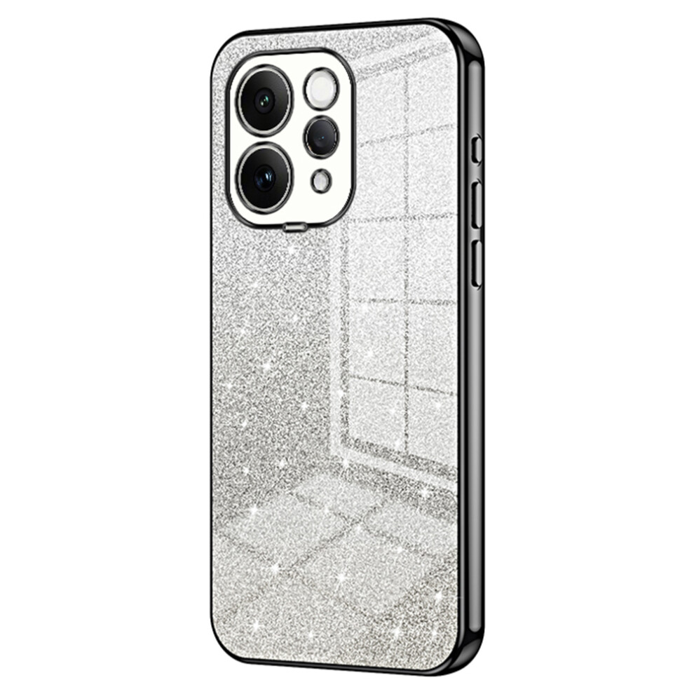 (Black) For Vivo S50 5G Case Electroplating Gradient Glitter Tpu Phone Cover Black 6914292160738