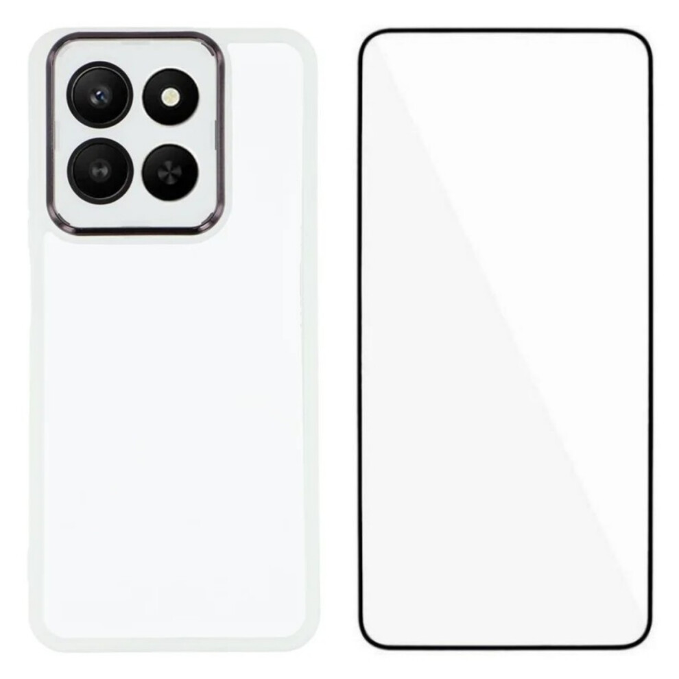 (White) Wanlonfeng For Honor 400 Smart 5G / Honor 400 Smart 4G / Honor X7d 4G Tpu Case Dksm Series Electroplated Frame Back Cov White 6914294155848
