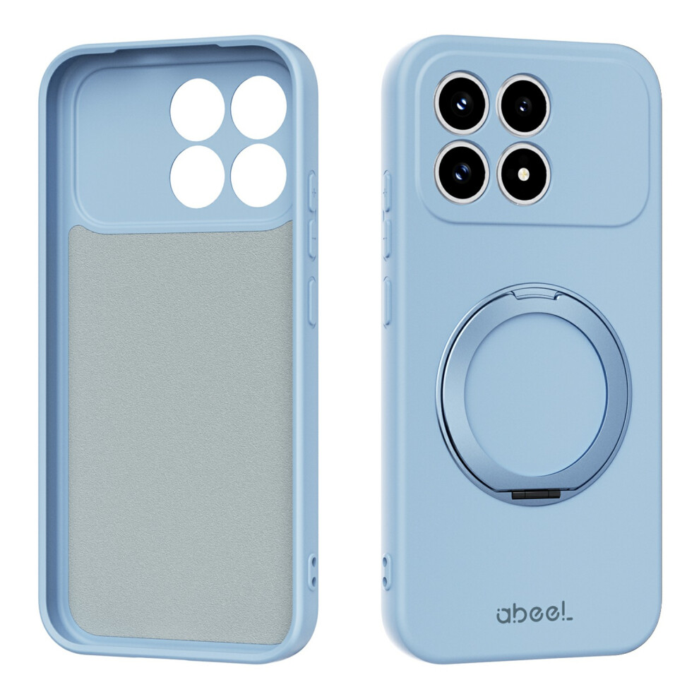 (Sky ) For Xiaomi Redmi K90 5G / Poco F8 Pro Magnetic Case Kickstand Skin Touch Liquid Silicone Phone Cover Blue 6914294657809