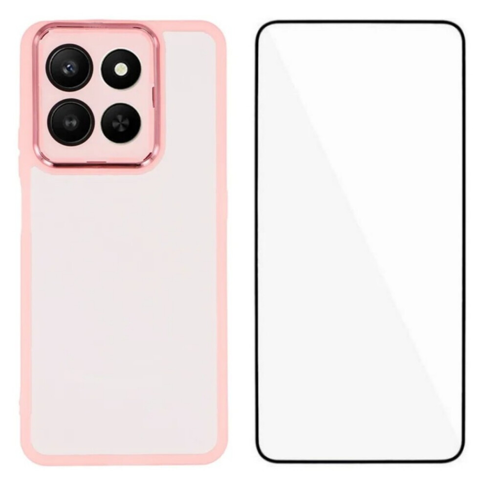 (Pink) Wanlonfeng For Honor 400 Smart 5G / Honor 400 Smart 4G / Honor X7d 4G Tpu Case Dksm Series Electroplated Frame Back Cov Pink 6914295619684