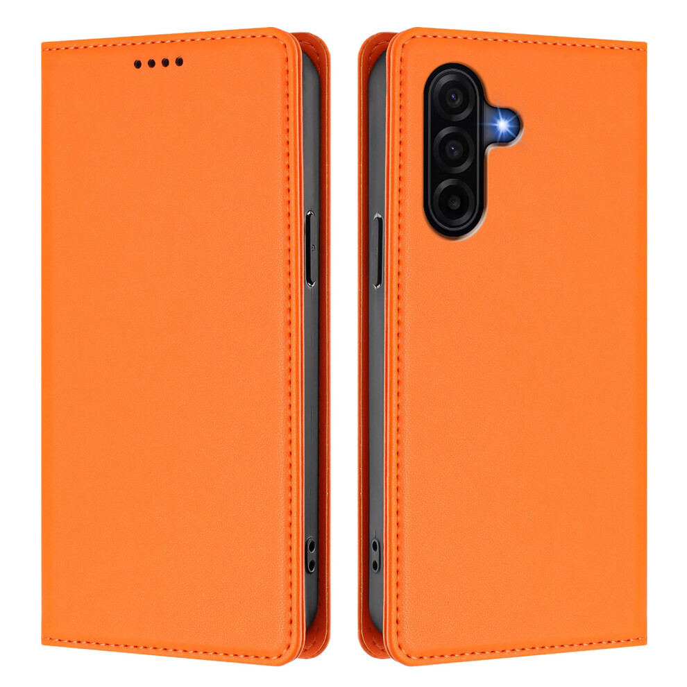 (Orange) For Samsung Galaxy A57 5G Leather Wallet Case Magnetic Closure Rfid Blocking Phone Cover Orange 6914294628106