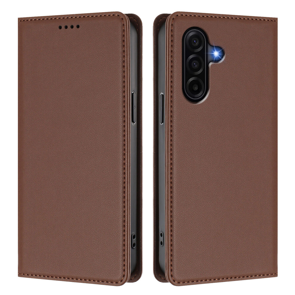 (Brown) For Samsung Galaxy A57 5G Leather Wallet Case Magnetic Closure Rfid Blocking Phone Cover Brown 6914299403784