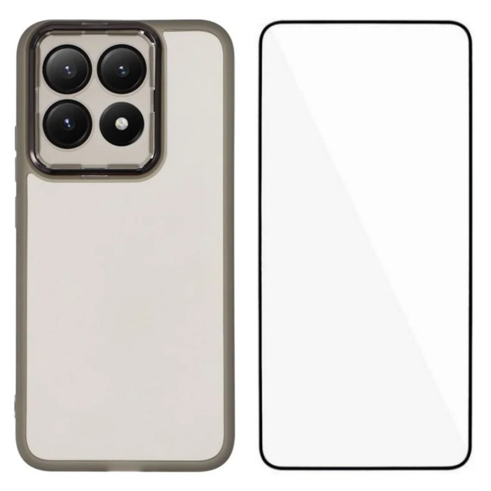 (Black) Wanlonfeng For Xiaomi 15T Tpu Case Dksm Series Electroplated Frame Back Cover With Tempered Glass Black 6914291935566