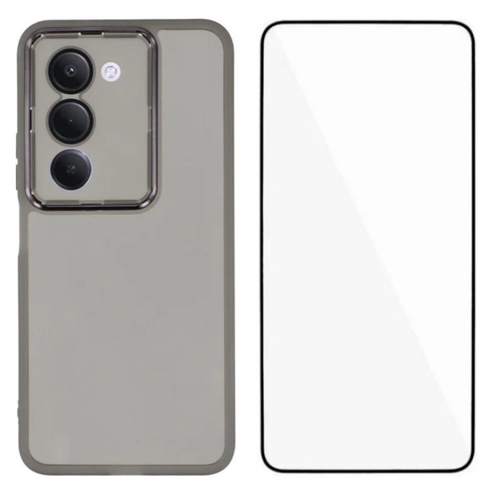 (Black) Wanlonfeng For Xiaomi Redmi 15 5G (Global) (169Mm) Tpu Case Dksm Series Electroplated Frame Back Cover With Tempered Gl Black 6914291705084