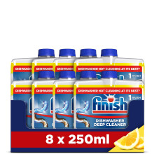 Finish, Dishwasher Cleaner, Lemon Scent, 2.0L (250ml x 8 pck), Removes Grease, Limescale and Dissolves Clogs, Fights Odour for a Cleaner Hygienic Dis