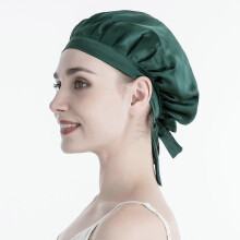 100% Mulberry Silk Sleep Cap for Women Girls Men-Sleep Hat Hair Bonnet, Cap, Hair Wrap, Adjustable, for Curls