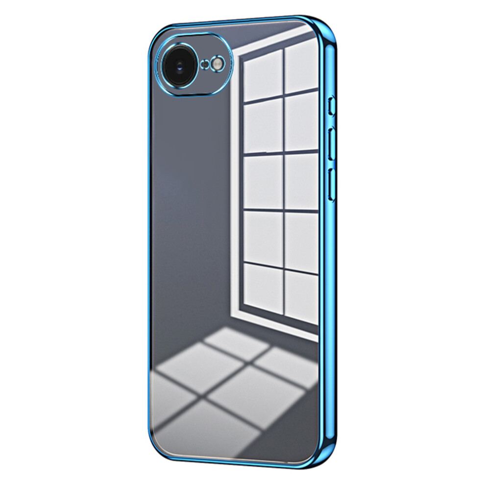 (Blue) For Iphone 17E / 16E Case Electroplating Frame Soft Tpu Phone Cover Blue 6914294844865