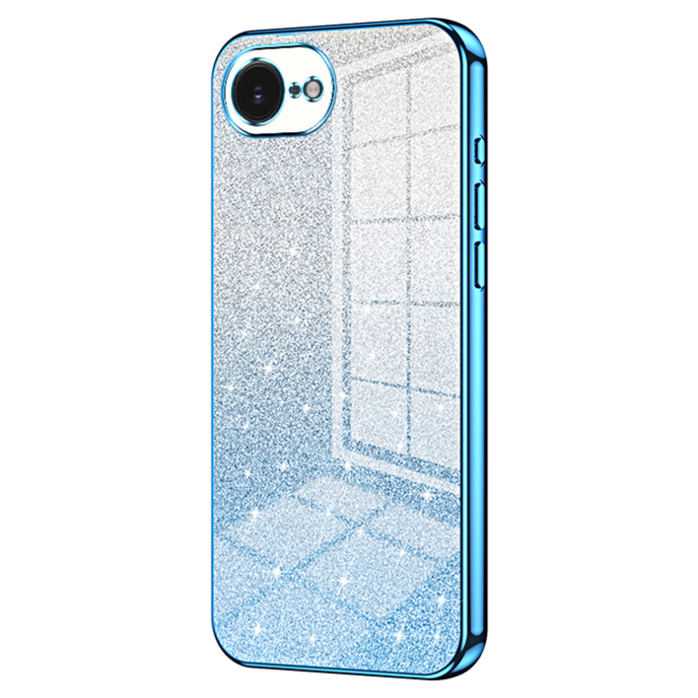 (Blue) For Iphone 17E / 16E Case Electroplating Gradient Glitter Tpu Phone Cover Blue 6914290383610