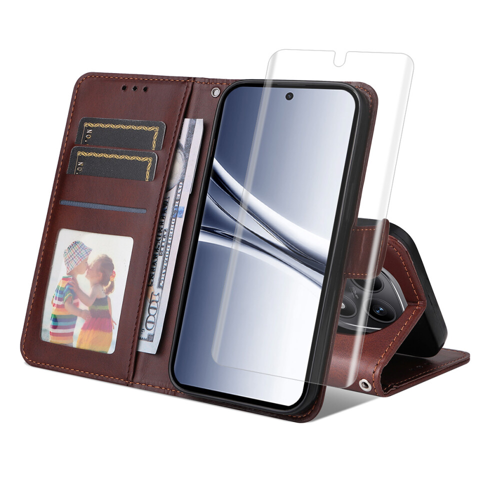 (Brown) For Xiaomi Redmi Note 15 5G (Global) / Xiaomi Redmi Note 15 4G (Global) / Xiaomi Poco M8 5G Wallet Case Calf Texture L Brown 6914293127877
