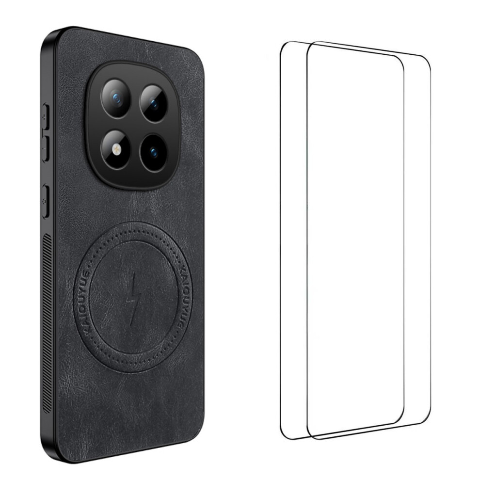 (Black) Wanlonfeng For Xiaomi Poco M8 Pro 5G / Xiaomi Redmi Note 15 Pro+ 5G (Global) Magnetic Case Sd Series Nappa Texture Pc T Black 6914297321066